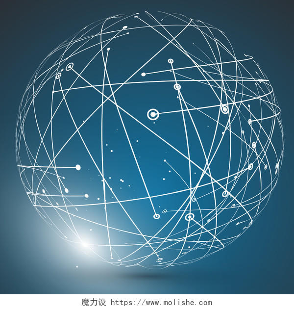 5G科技科技立体线条球形边框